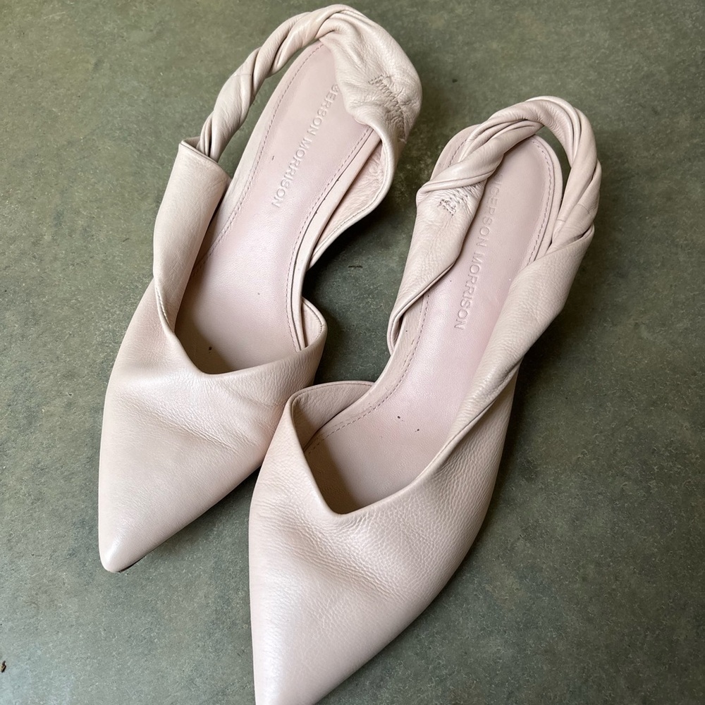 Sigerson Morrison Blush Leather Slingback Flats